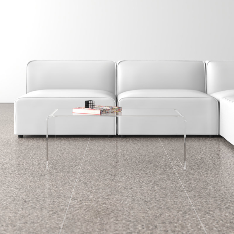 Addis 35'' Clear Acrylic Rectangular Coffee Table