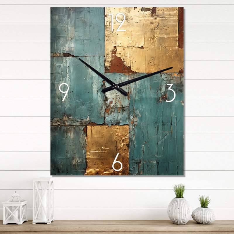 Horloge murale rétro Kintsugi, H 32 po x l 16 po x P 1 po