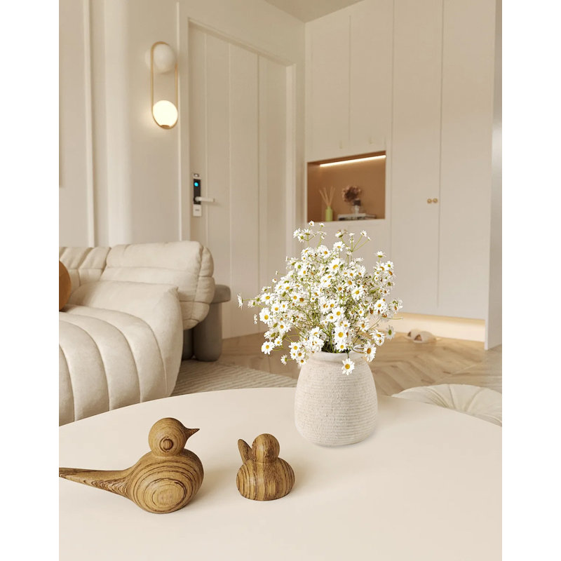 Vases décoratifs en céramique, vase rustique en céramique, Beige