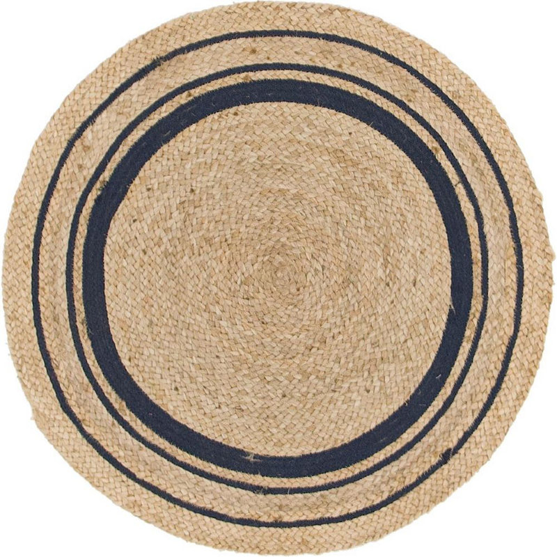 Tapis brun clair tressé à la main Ayako Southwestern, Rond 8 pi