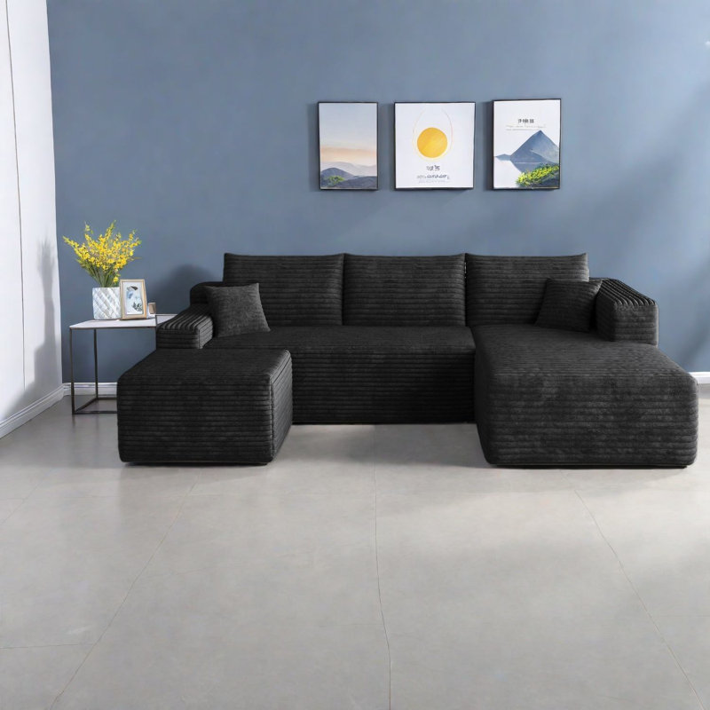 Canapé modulaire en velours côtelé 95 po Compression Cloud