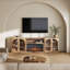 Meuble télé Jagger 105 po avec foyer de 36 po et porte vitrée, couleur camel-1173486236