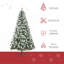 Sapin de Noël artificiel enneigé 6 pi avec des branches réalistes, 61 pommes de pin et 800 pointes