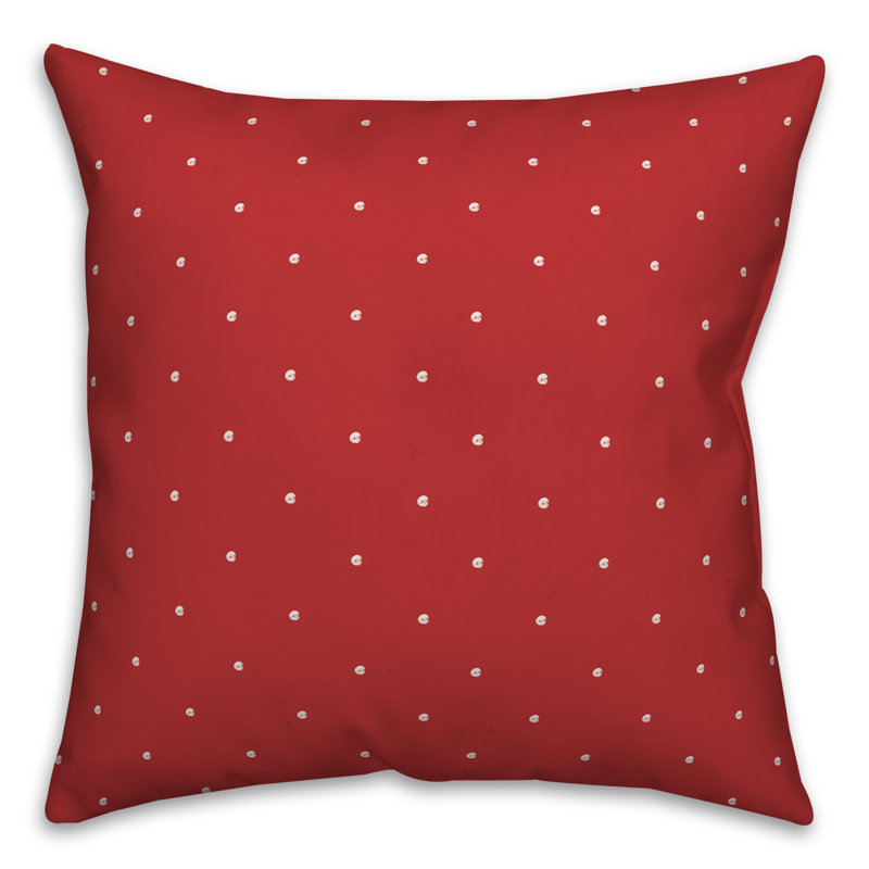 Polka Dots Reversible Throw Pillow, 18" x 18", Red/White Polka Dots 2