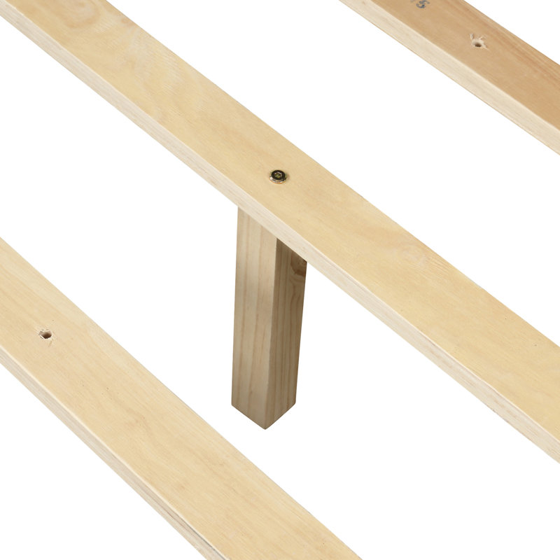 Lit plateforme en bois avec deux tiroirs