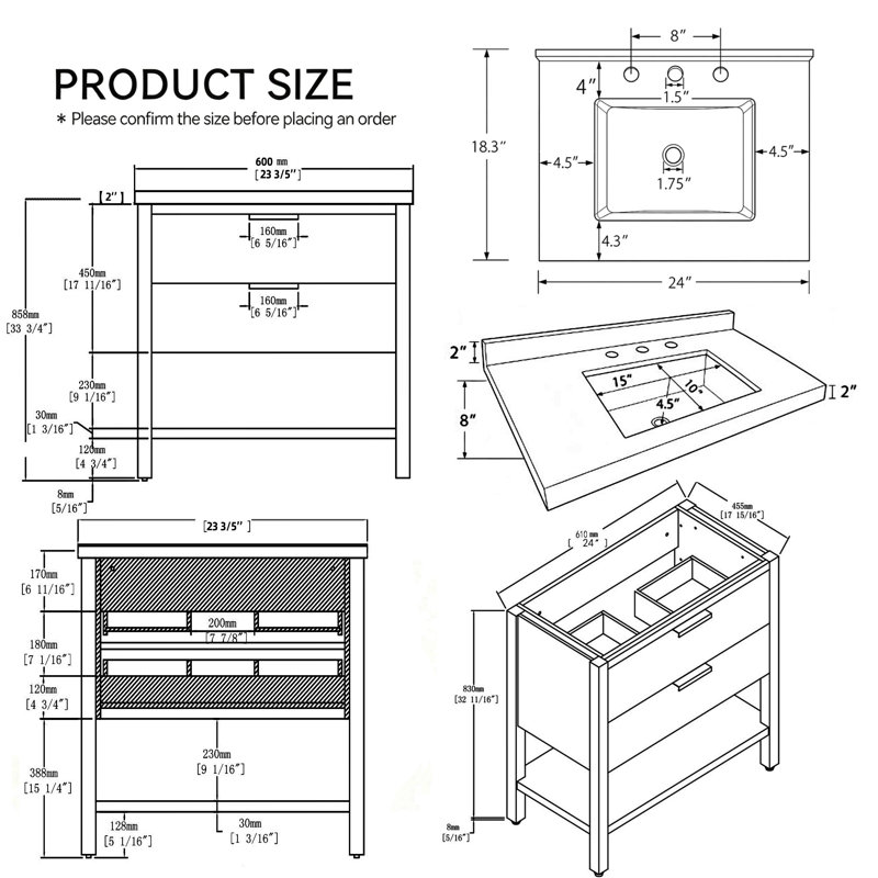 Meuble-lavabo autoportant avec lavabo