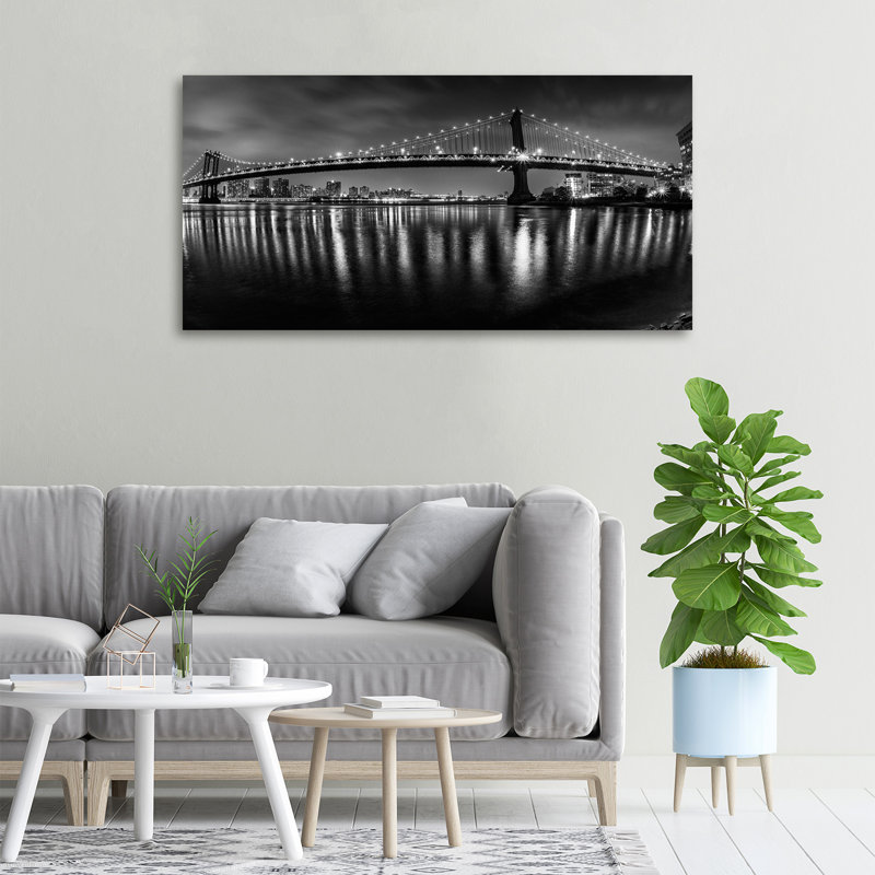 Manhattan By Night - No Frame Print on Canvas