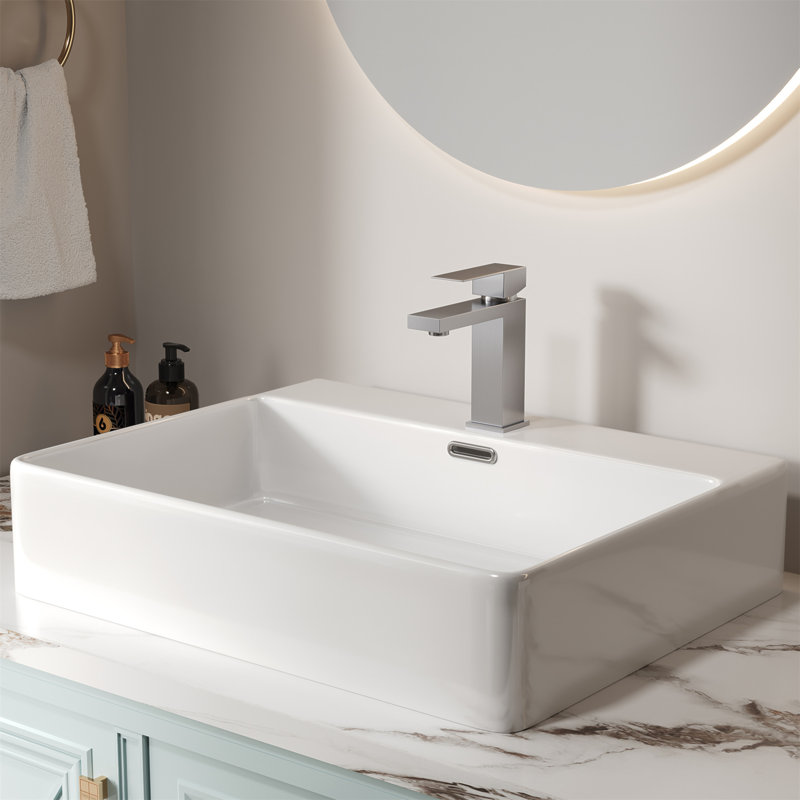 Robinet d'évier de salle de bain à poignée simple 7,11 "certifié CUPC, Nickel brossé