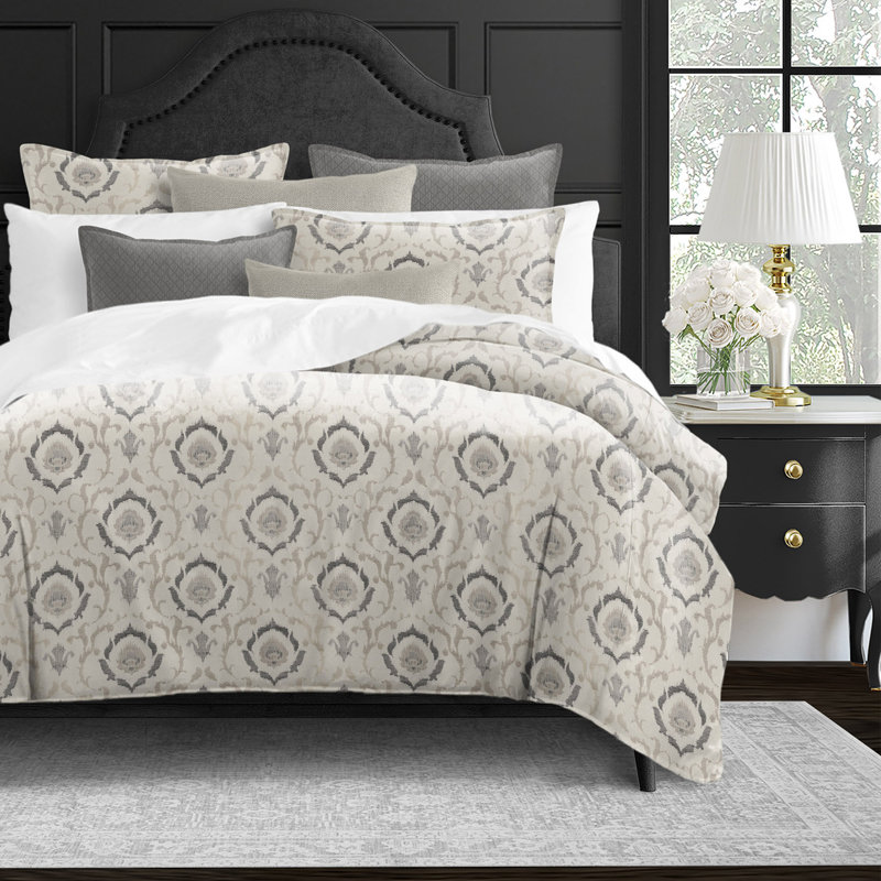 Ensemble de housse de couette en microfibre, Housse de couette simple + 6 pièces supplémentai, gris
