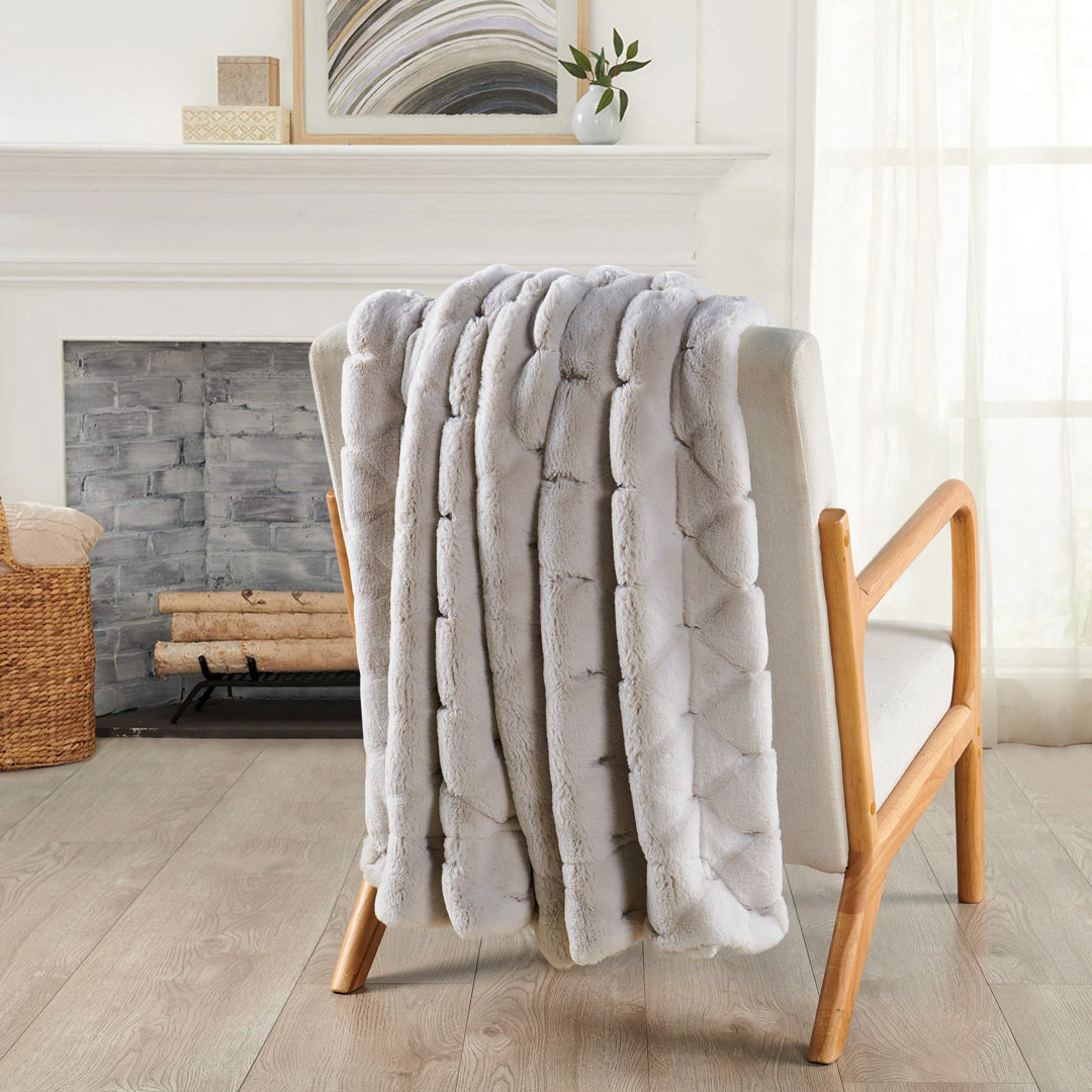 Rabbit Faux Fur Throw Blanket