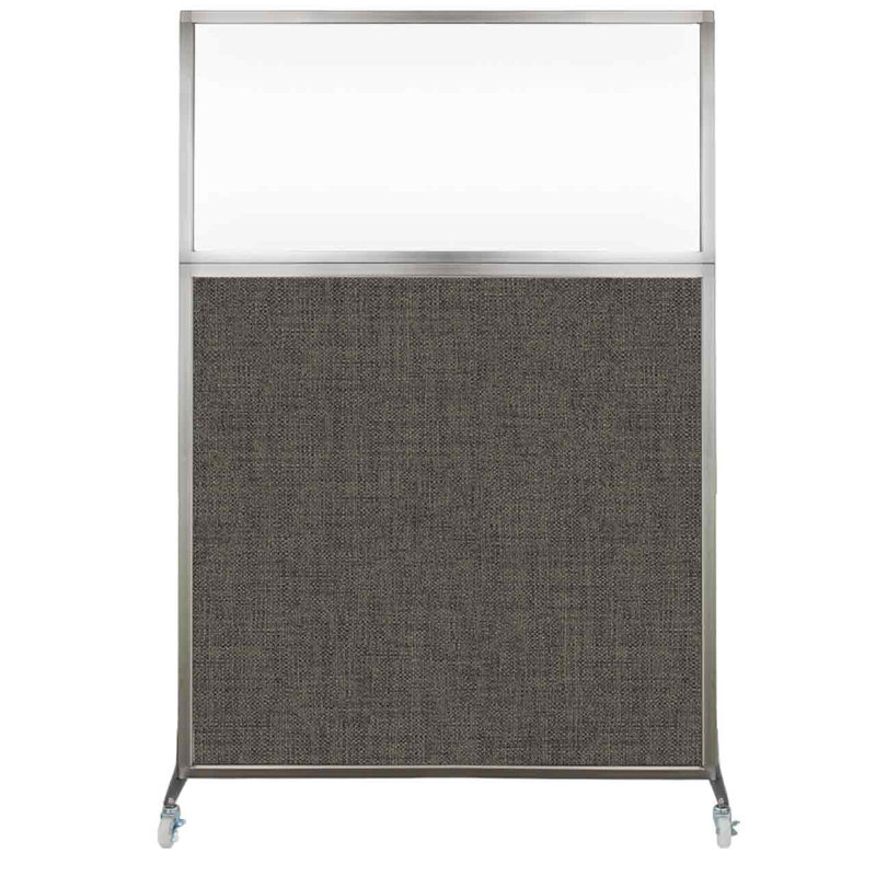Cloison de bureau Hush - fenêtre transparente, 48", Moka
