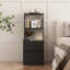 (1PC) Tables de chevet modernes avec station de charge, veilleuse et bibliothèque pour la chambre à coucher