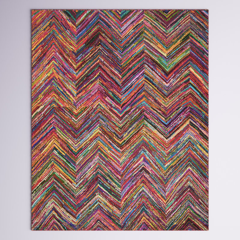 Barnes Hand Tufted Multi-Colored Area Rug, Rectangle 8' x 10'