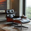 Fauteuil lounge en cuir avec bois massif-134994955