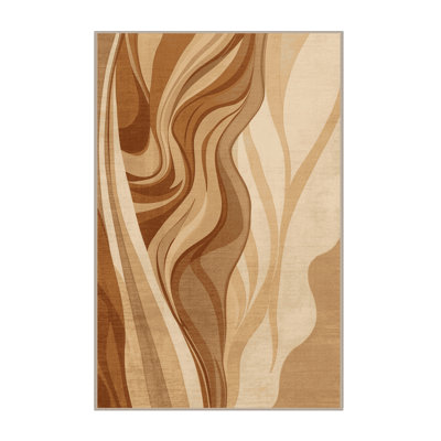 Tapis brun doux et moelleux traditionnel Medina