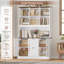 Bibliothèque de rangement en bois avec tiroirs-classeurs H 72 ", armoire inférieure avec tiroirs, blanc-501750569