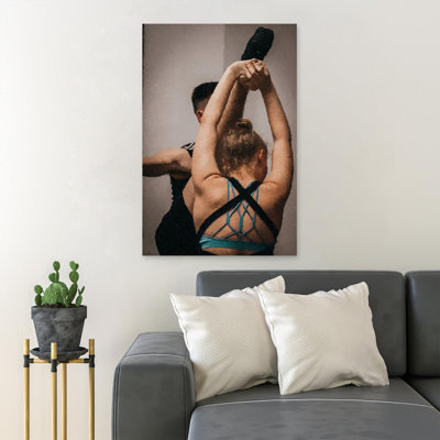 «Man In Black Débardeur tenant sa tête», reproduction d'art graphique sur toile tendue