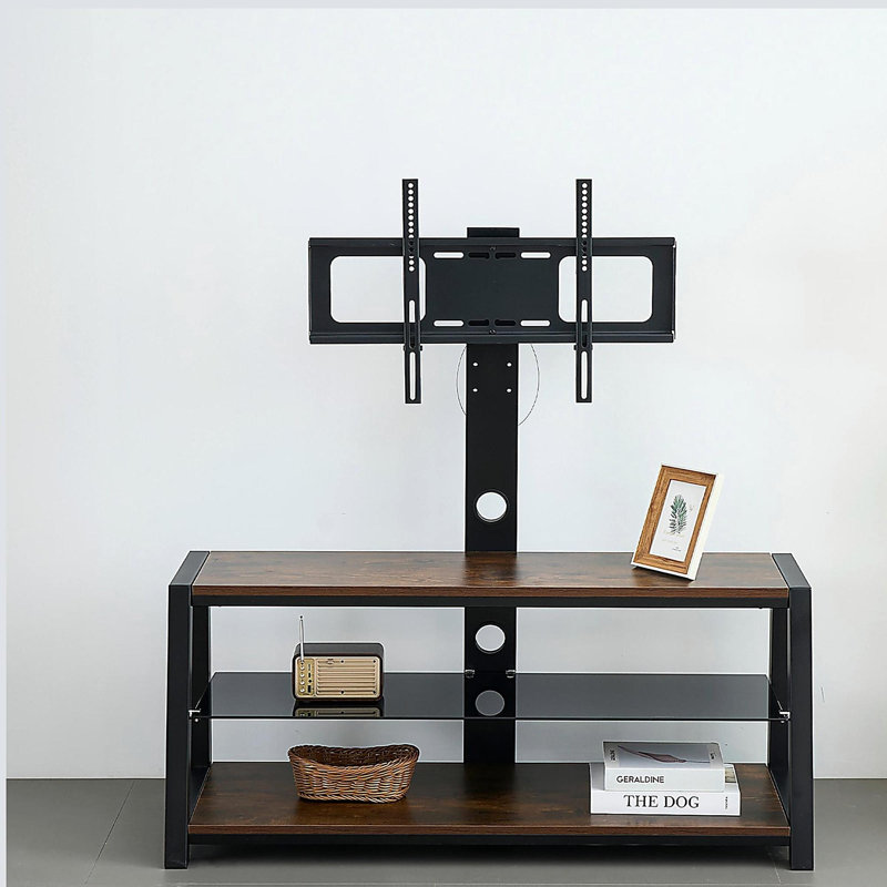 Meuble télé avec plateau de rangement en bois, Bois d'acacia