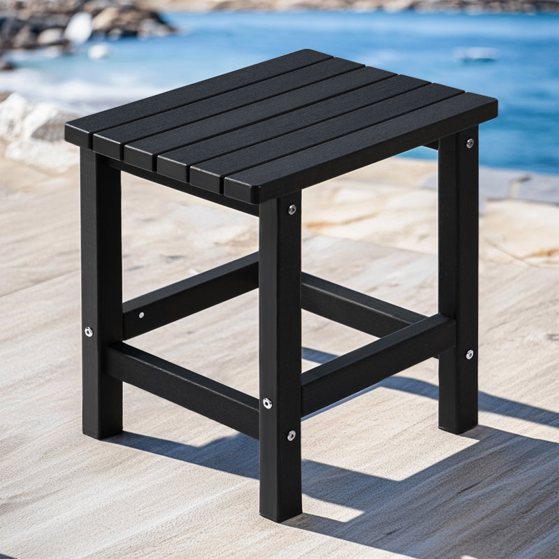 Table d'appoint 17 po rectangulaire PEHD, Noir