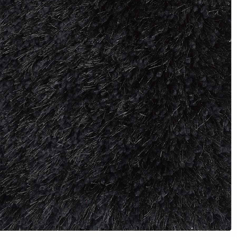 Heller Hand Tufted Shag Polyester Eco-Friendly Area Rugs - Rectangle, Black Color, Geometric Modern Design, High Pile Thick Handmade Anti Skid Area Rugs for Living Room, Bed Room