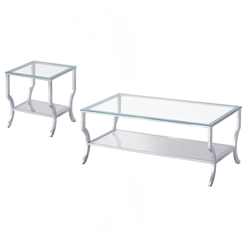 Seroff Chrome 2-piece Coffee Table Set