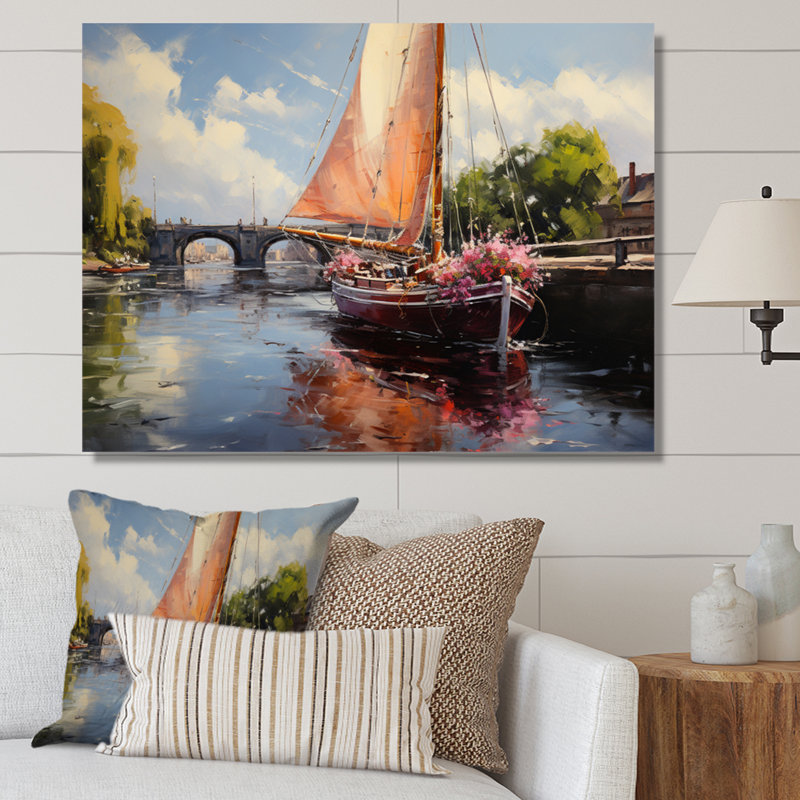 The Bridge At Argenteuil III - Cityscapes Canvas Prints, H 12 po x l 20 po x P 1 po, Toile tendue