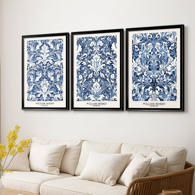 Ensemble de 3 toiles tendues sur mesure avec châssis de la série DCLX de Wm Morris, Noir, H 21 po x l 30 po