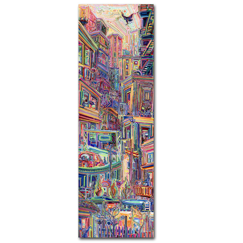 Colorful Abstract 16x47-Inch Wood Frame Canvas Art