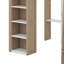 Lit mezzanine en bois pleine grandeur avec tablettes, portemanteaux et bureau-1100280223