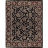 Manchuria Wool Oriental Area Rug in Black/Red