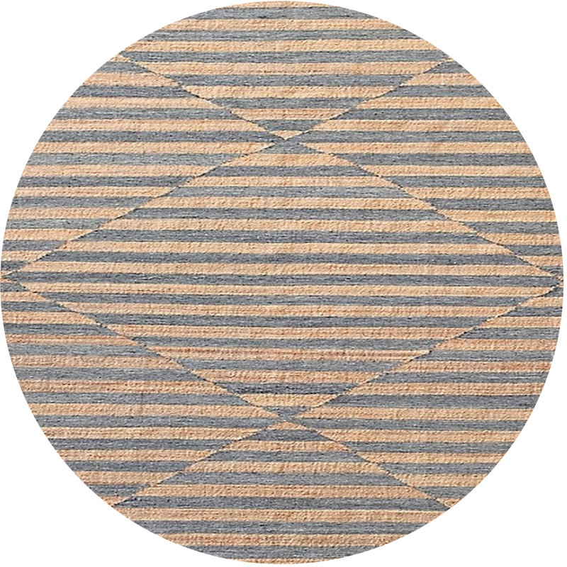 Krajewski Striped Indoor Rug, Round 3'