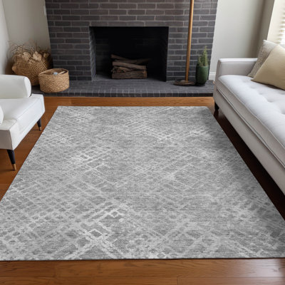Premium Machine Washable Prisco Gray Rug