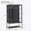 Grande vitrine en fer 67,25 po avec porte en verre et lumières DEL Armoire vitrée en acier pour collectionner des figurines