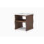 2PS, table de bout moderne avec tablette de rangement Whisper of Waves de 17,72 po, plateau de table en faux marbre avec base en placage de bois massif, table de chevet de chambre à coucher, table d'appoint d'appoint pour salon, brun noyer-655175625