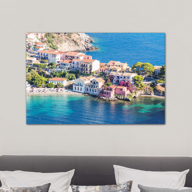 Town Of Assos In The Mediterranean Sea, Greece by Matteo Colombo - Wrapped Canvas Print, 101.6 cm H x 66.04 cm W x 3.175 cm D