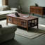 Table basse en bois de noyer massif-128584551
