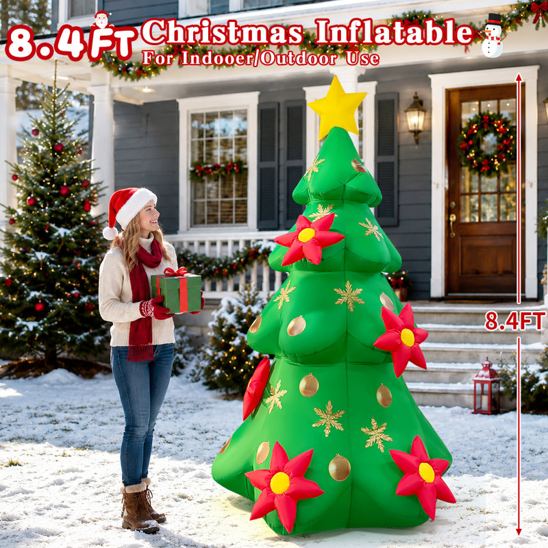  8.4 FT Lighted Christmas Inflatable Tree with Music Function