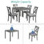 Ensemble de salle à manger moderne 5 pièces avec table carrée en bois et 4 chaises rembourrées pour espaces compacts-200254090-200254093