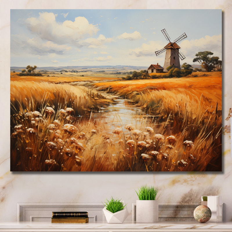 «Danemark Windmill Serenade», reproduction sur toile, Toile tendue, H 24 po x l 32 po x P 1 po