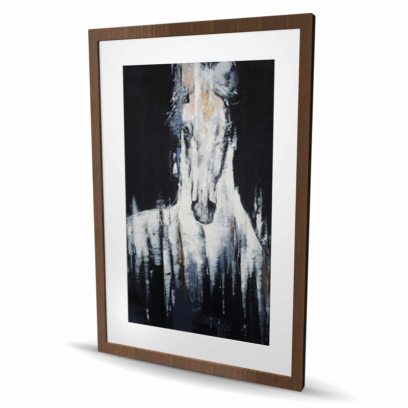«Abstract Horse Print», art mural encadré mat, H 36 po x l 24 po, Brun