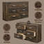 Commode rustique à finition noyer (Commode