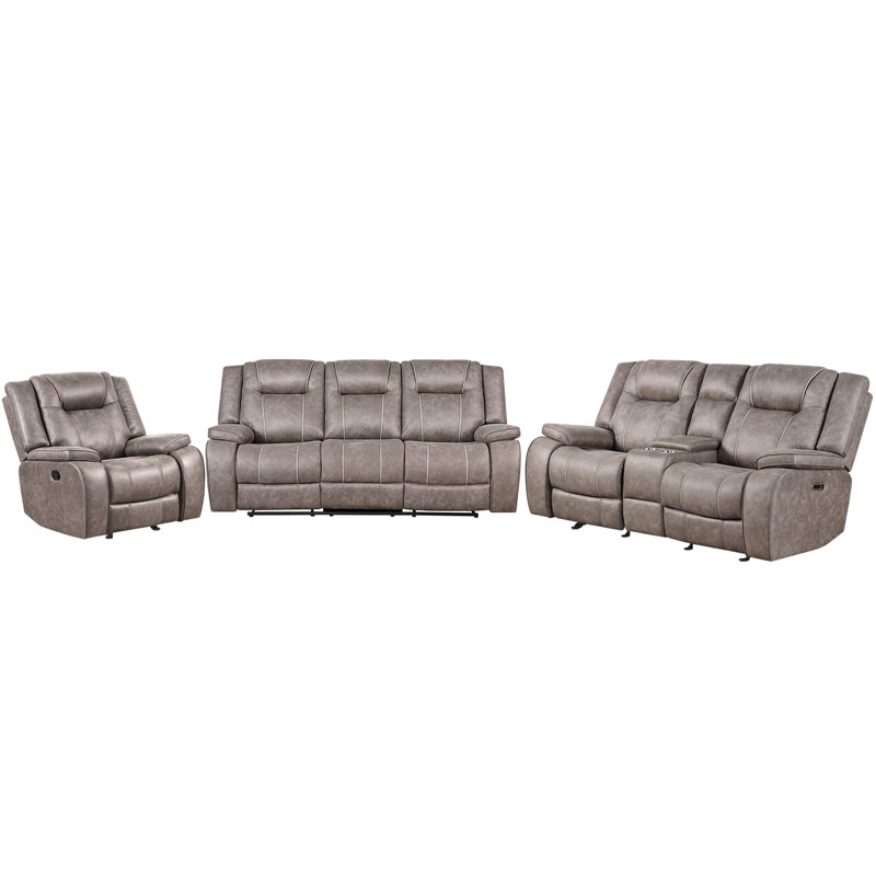 Ensemble de salon inclinable 3 pièces Brana