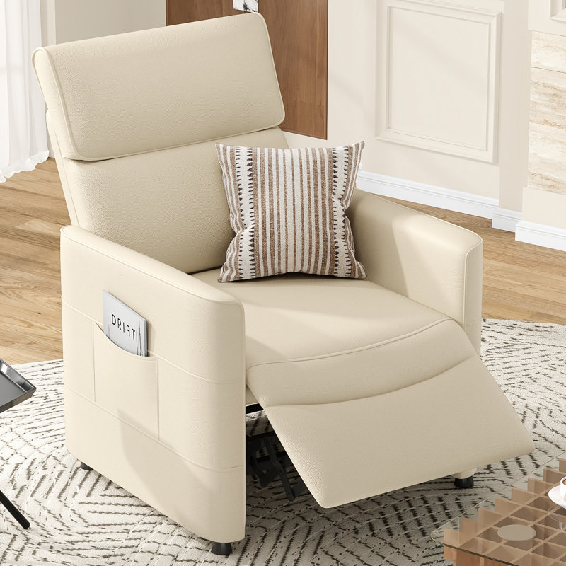 Modern Upholstered Electric Beige Reclinr, Beige