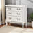 Ripple White Finish Brass Metal Handles 3-Drawer Storage Cabinet, 31.27" H X 31.19" W X 13.44" D