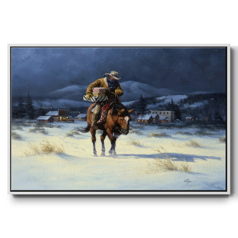Ramener Noël à la maison, H 17 po x l 25 po x P 1,5 po, Papier avec cadre blanc
