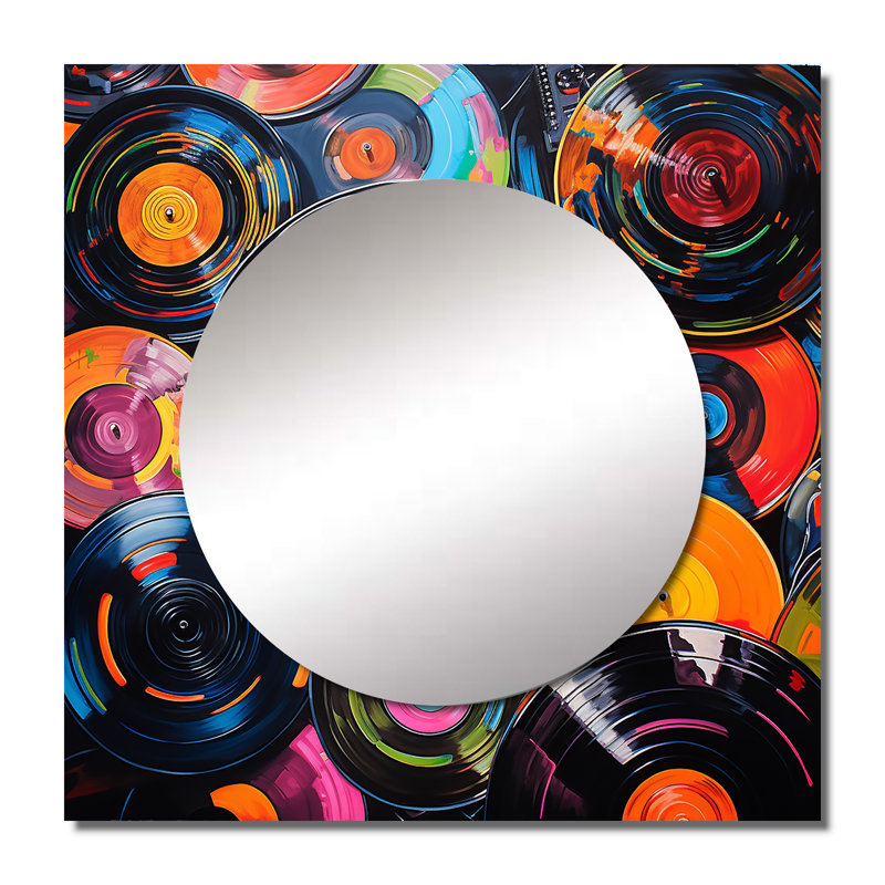 Art mural en miroir Ardus - Vinyle coloré Melody II, 23 po x 23 po
