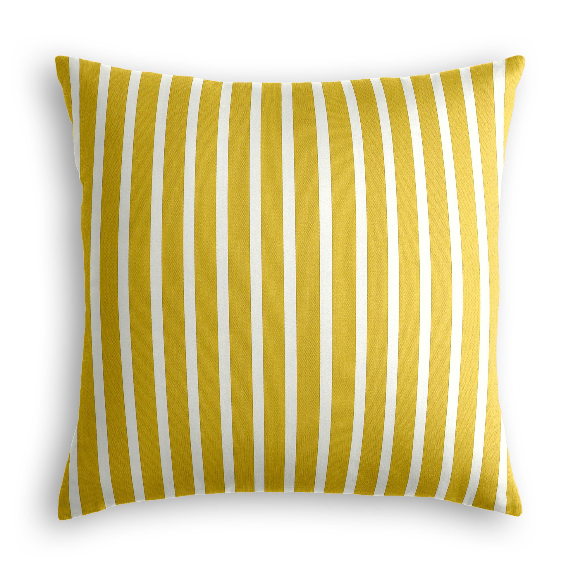 Sunbrella Shore Striped Indoor/Outdoor Throw Pillow, Yellow, 18" x 18" x 6"