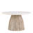 Natural Wood Round Coffee Table With Marble Top-115159625