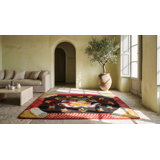 Small Brown Antique American 19th Century Folk Art Hooked Rug