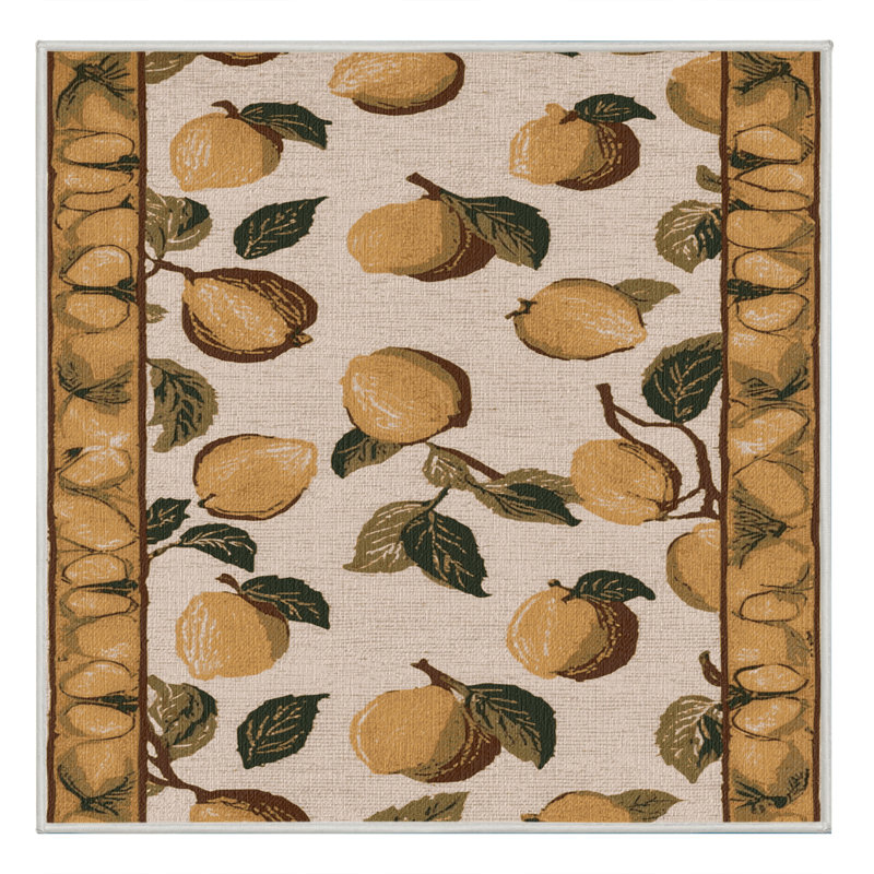 Washable Quince Fruits Area Rug, Square 7'